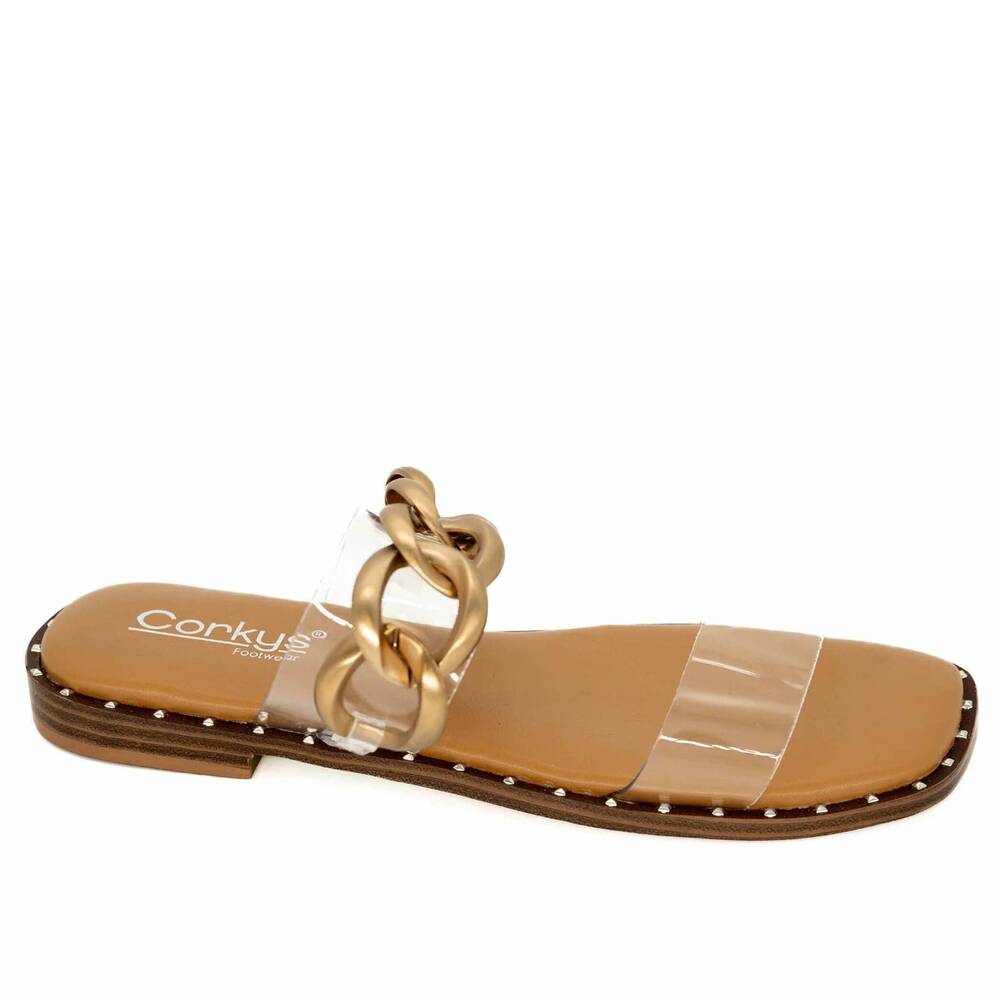 NEW CORKYS FOOTWEAR women's catch flights not feelings sandals in brown